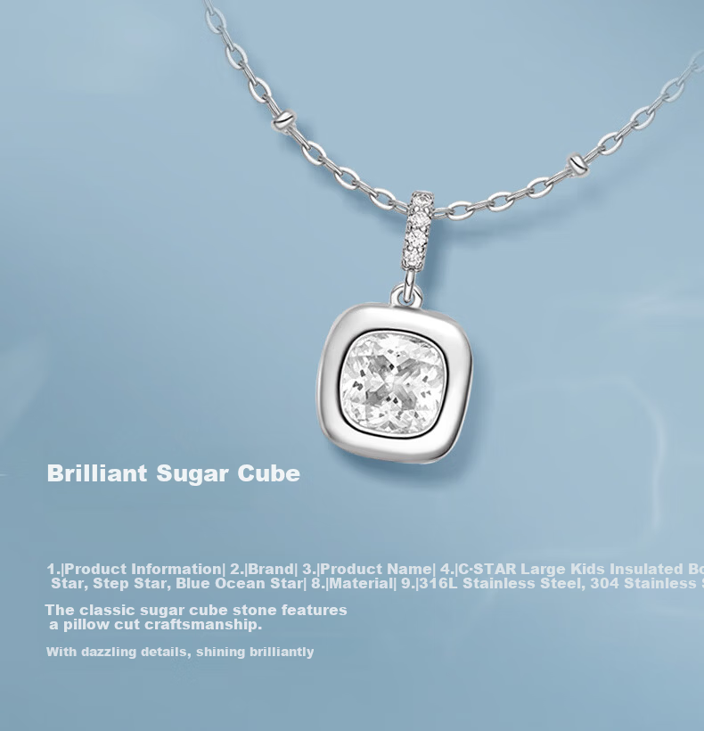 HEFANG Drunken Sugar Cube Necklace Clavicle Chain Premium Birthday Gift Women's Day Goddess Gift for Girlfriend 7
