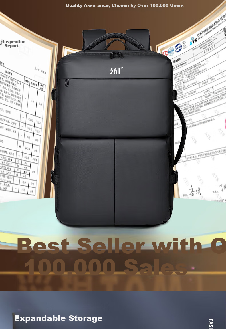 361° Backpack Men's Business Large Capacity Dual Shoulder Bag Independent Laptop Compartment Commuter Travel Casual Bag 1