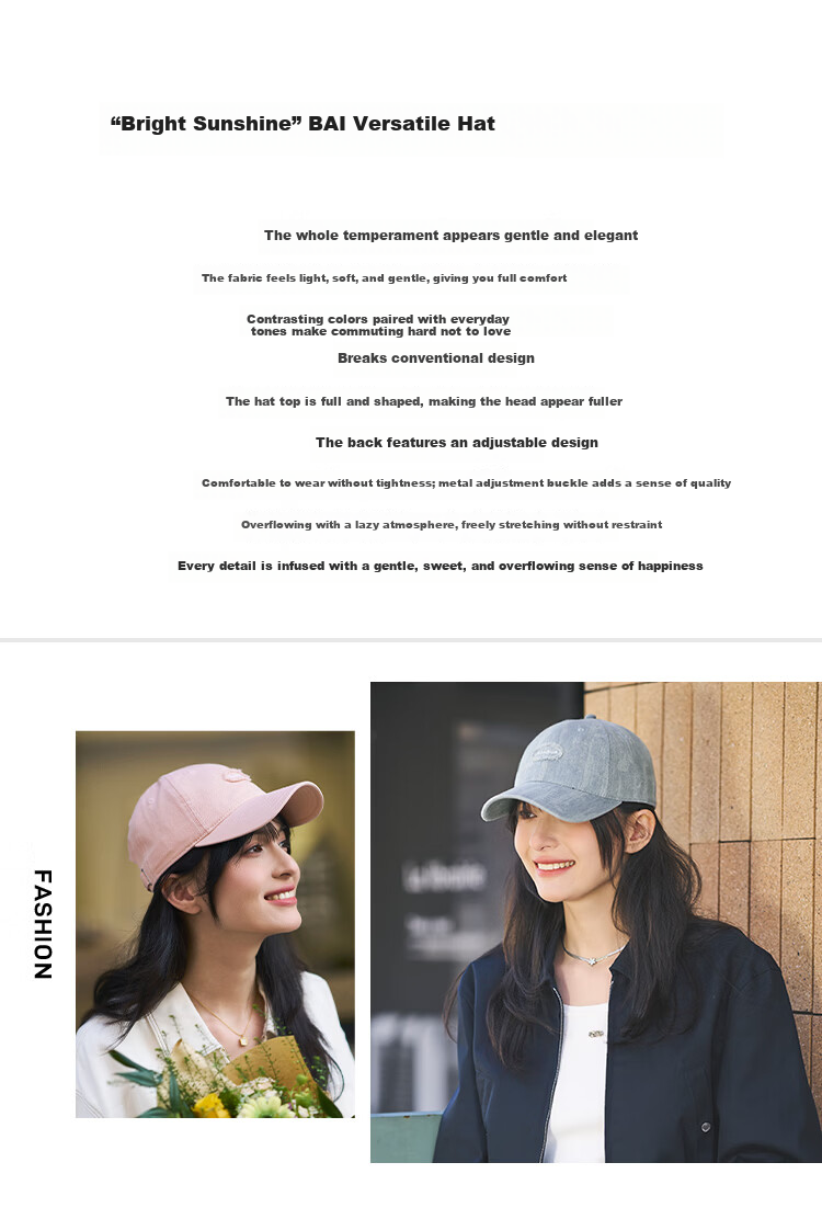 THANTRUE Baseball Cap for Men And Women, Fashionable Duck Tongue Hat with Large Brim to Make Face Look Smaller, Suitable for All Seasons, High-Quality Y226 3