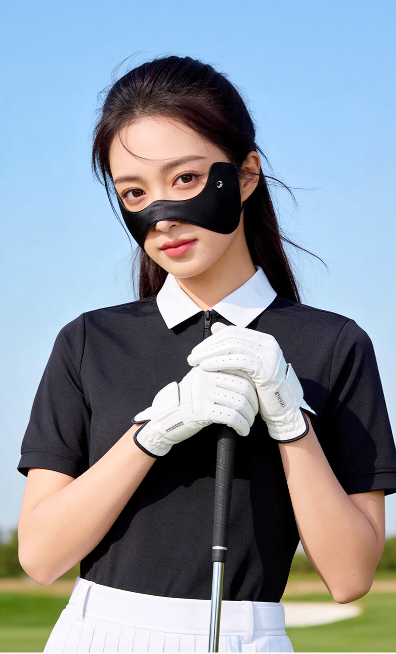 GOLOVEJOY High-Quality 100% Mulberry Silk Sunscreen Face Mask for Running and Golf, Breathable Eye Corner Protection 20