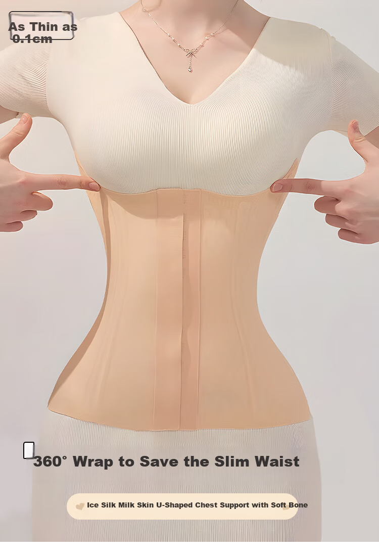 GRACEWELL Bare-Skin Ice Silk Waist Trainer Strong Waist Cincher Heavy-Duty Shaping Body Postpartum Seamless Stomach Slimming Summer Thin Belt 2