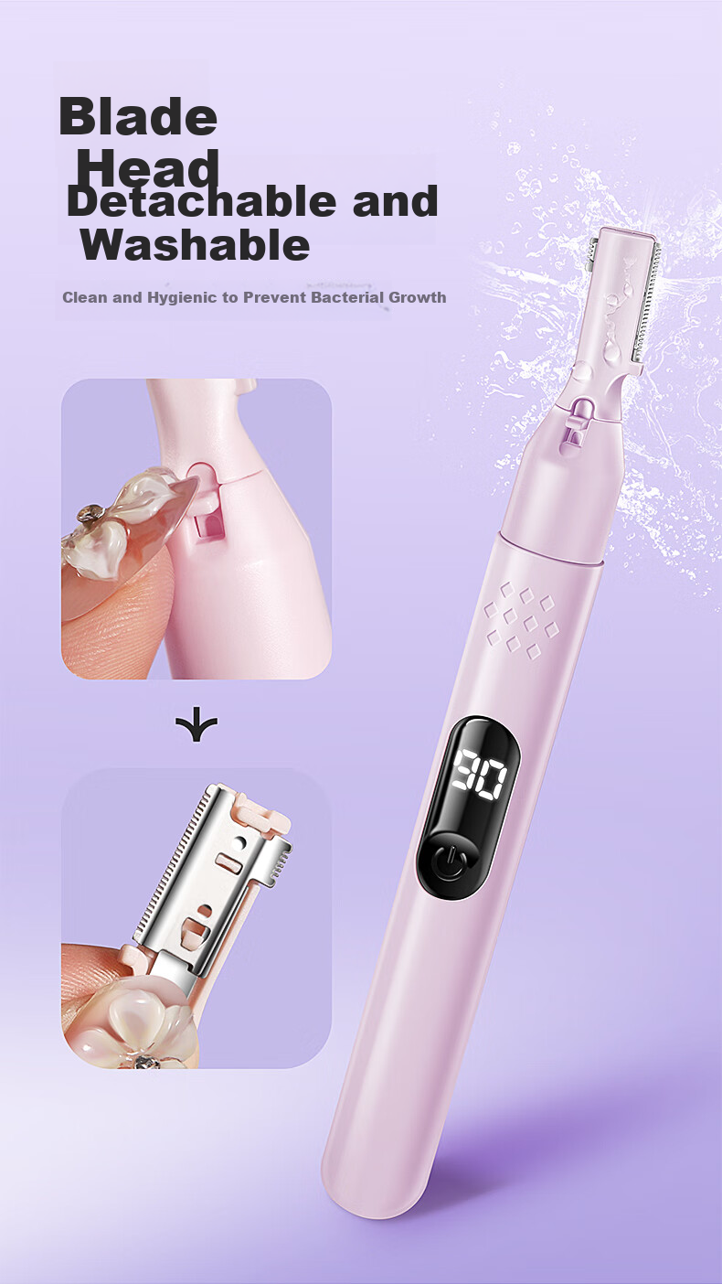 Sujian Portable Electric Eyebrow Trimmer Anti-Scratch Eyebrow Groomer for Women Beginners Eyebrow Shaping and Hair Removal Tool 6
