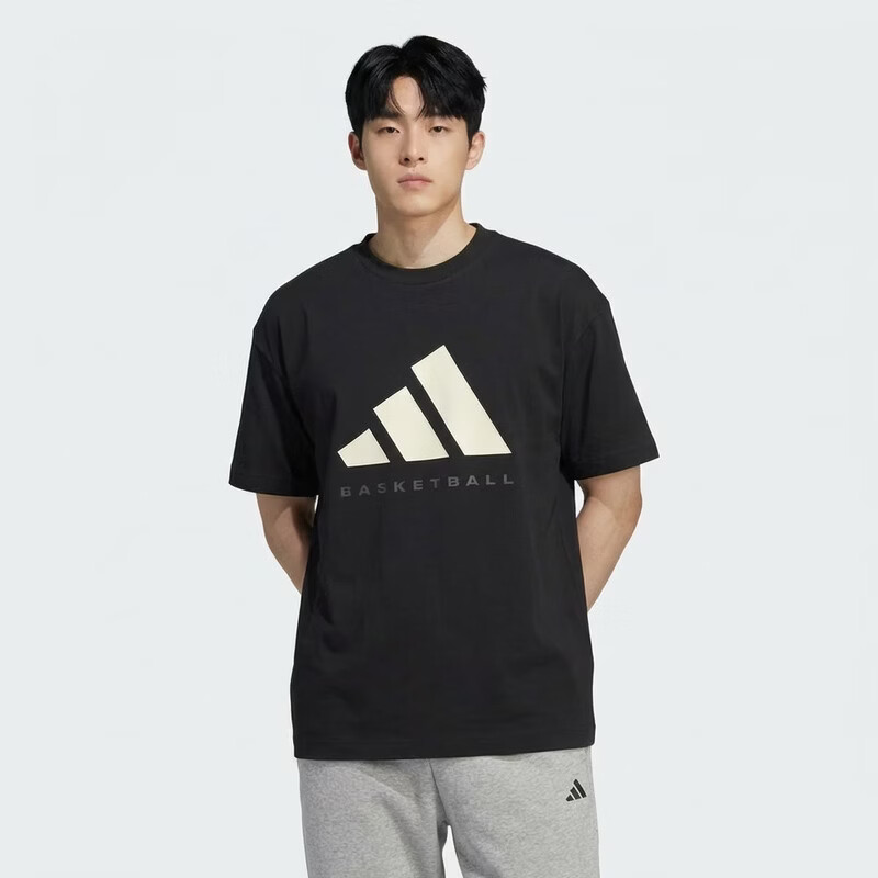 Adidas Unisex Basketball Series ADIDAS SS TEE Short Sleeve T-Shirt KB7560 Black XXS