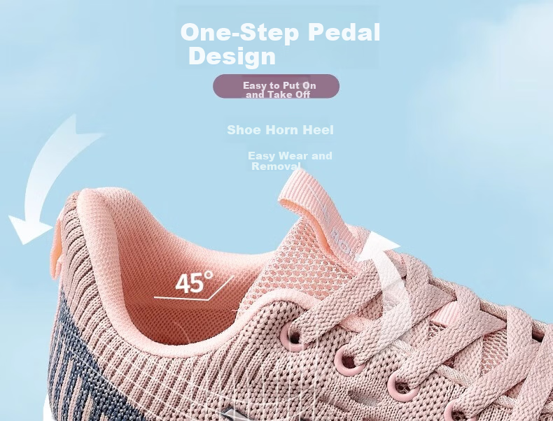Warrior Women's Sports Shoes Spring Summer Shock Absorption Soft Sole Rebound Casual Shoes for Moms and Elderly 0686 Pink Purple Size 38 12