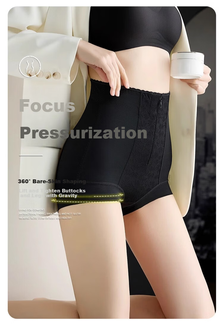 Zaisu Tummy Control Butt Lifting Pants High Waist Zipper Shaping Seamless Waist Slimming Briefs for Women 11