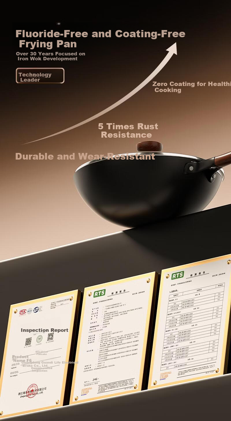 Midea Cast Iron Stir-Fry Pan Non-Coated Non-Stick Rust-Resistant 28cm Flat Bottom Frying Pan Compatible with Induction Cookers 1