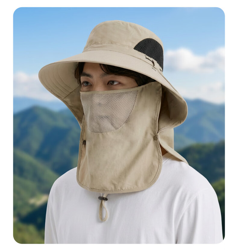 CARTELO Men's Sun Protection Hat UV Protection Outdoor Fishing Bucket Hat Summer Face Cover Sun Hat 17