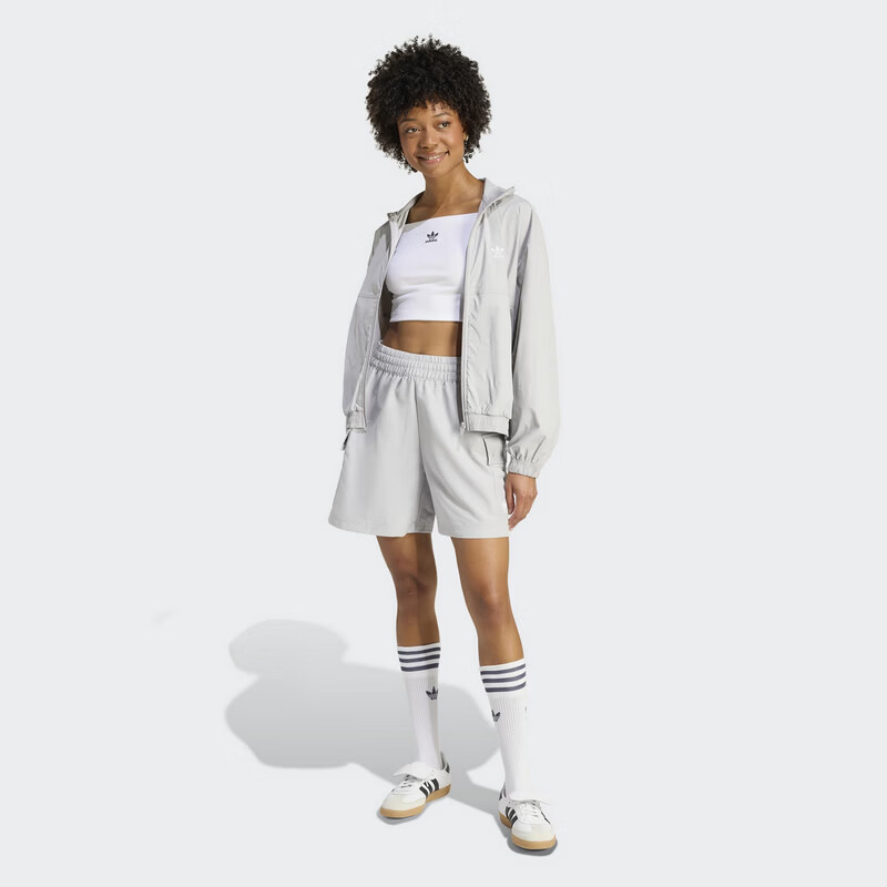 Adidas Originals Women's ESS C Shorts Woven Shorts KD1422 Light Grey L 4