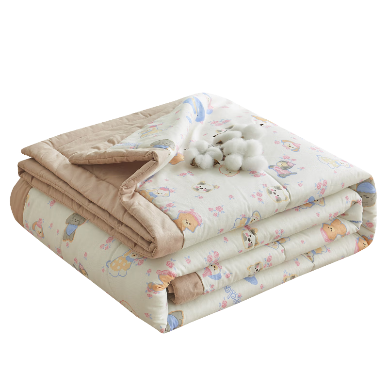 Hodo Class A All-Cotton Summer Quilt, Pure Cotton Summer Blanket, Air Conditioning Quilt, Cotton Quilt, Thin Quilt, 150*200cm, Cute