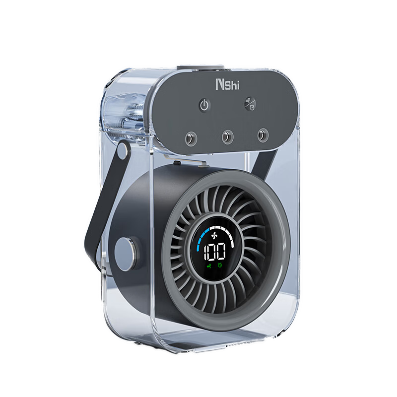 Upgraded Desktop Mist Spray Mini Fan USB Rechargeable Air Conditioner Fan Small Home Office Dorm Silent Long Battery Life High Configuration Black Edition