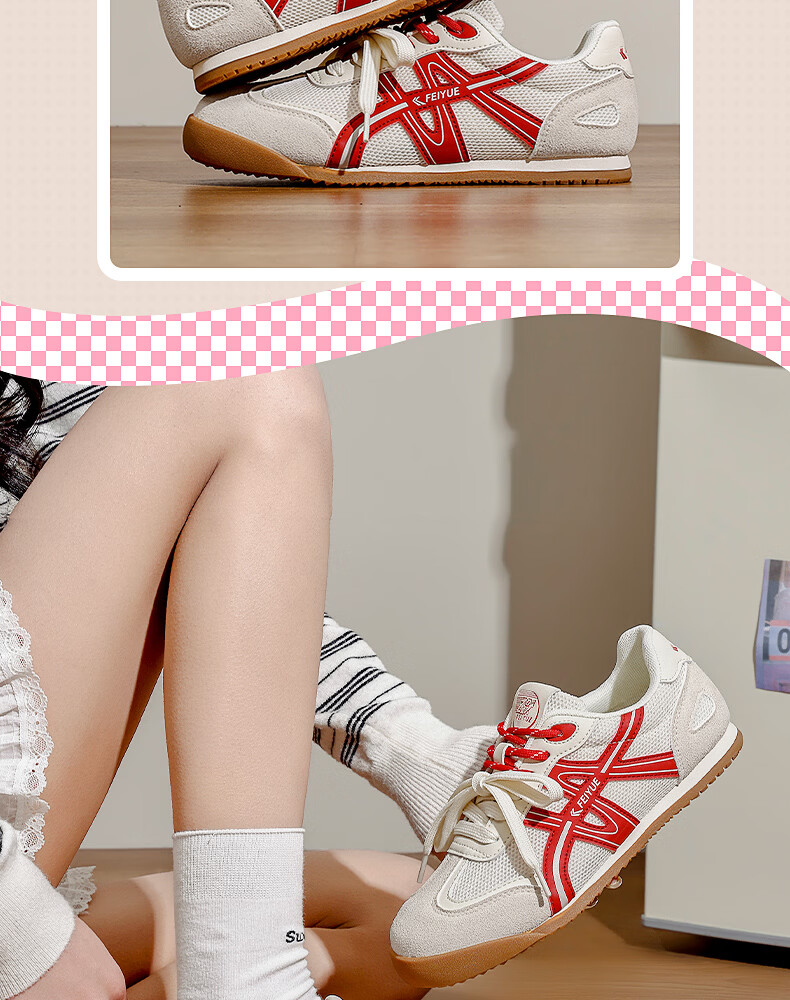 Feiyue Official Women's Sneakers 2026 Summer New Versatile Soft Sole Casual Shoes Women Beige Black Size 38 11