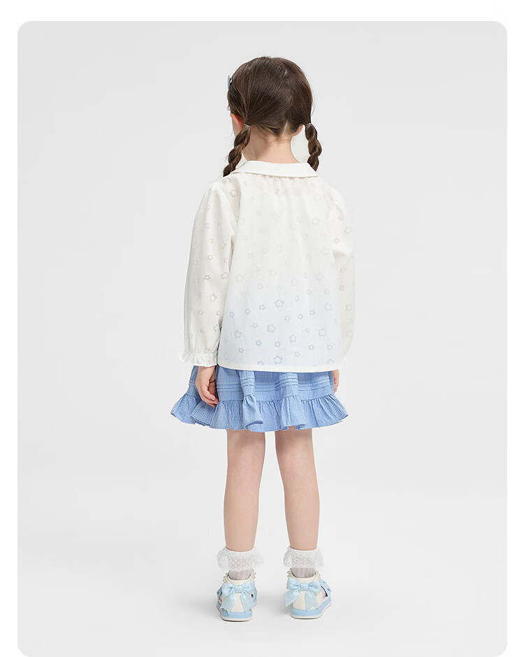 Balabala Girls' Shirt Children's Long Sleeve 2026 New Spring Summer Baby Cute Pocket Top Delicate Sweet 20
