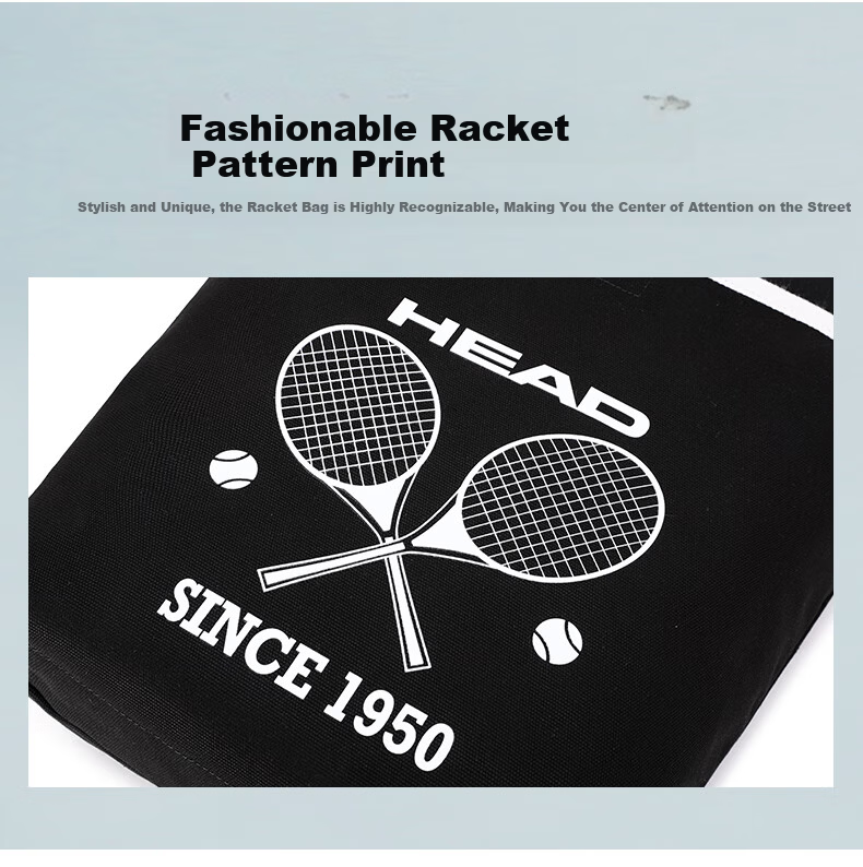 HEAD Tennis Bag Badminton Racket Bag Canvas Fashion Shoulder Bag with Built-in Racket Compartment Unisex 10