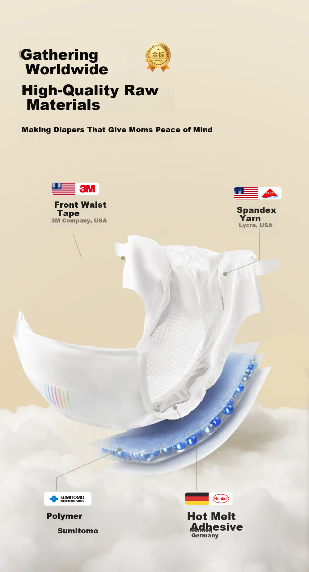 Bebebus Gold Label Tea Tree Diapers M72 (6-11kg) Lightweight Breathable Diapers 4