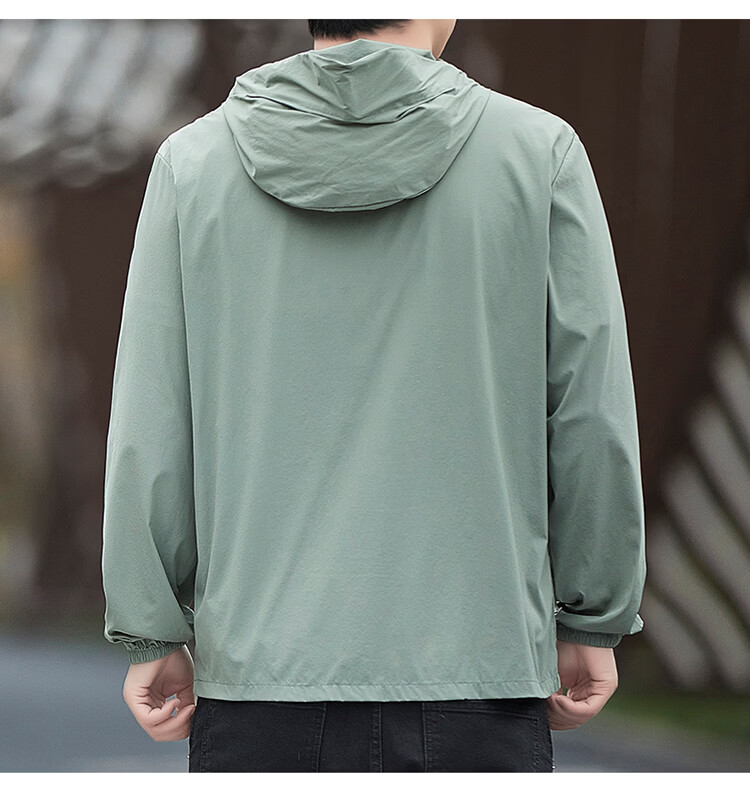ROMON Men's Summer Ice Silk Quick-Dry Casual Business Breathable Outdoor UV Protection Jacket AG9 Green 5X 19