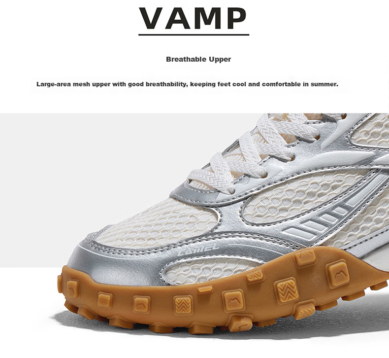 CAMEL Liuguang 2nd Generation Thin Sole Women's Breathable Casual Retro German Training Shoes K26BX5L3008 Silver/Ivory White Size 37 13