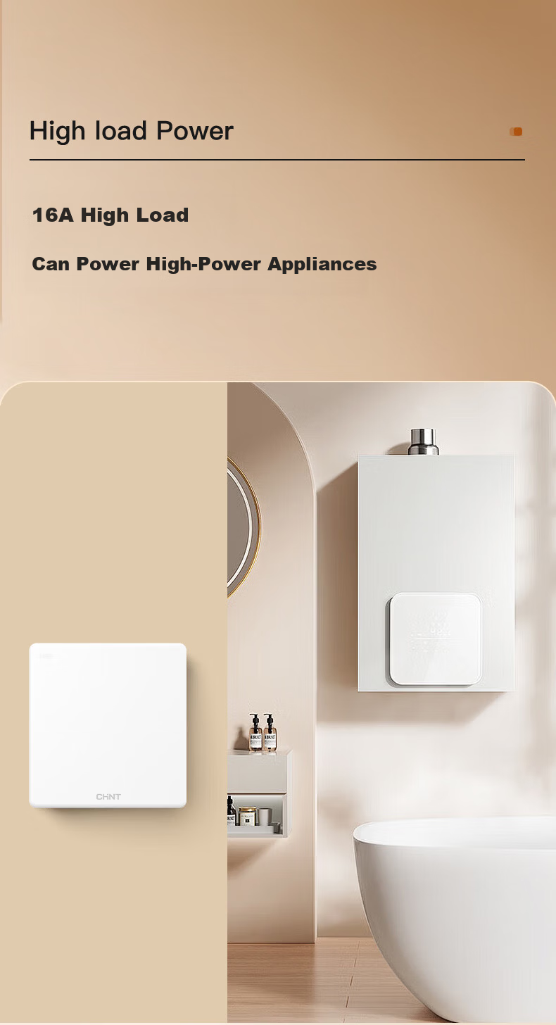 CHNT Waterproof Recessed Socket, 86-Type, Adjustable Depth, Concealed Built-In Socket 7