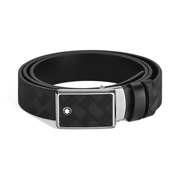 MONTBLANC Men's Gift New Style 3.0 Plate Buckle Belt 35mm Black 221020