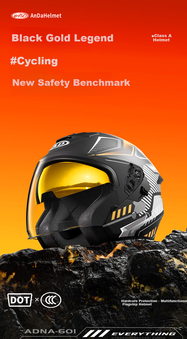 AD Motorcycle Helmet 3C Certified Unisex Four-Season Dual-Visor Half Helmet Summer Electric Bike Winter Warm Anti-Fog Safety Cap 601 Matte Dream 1