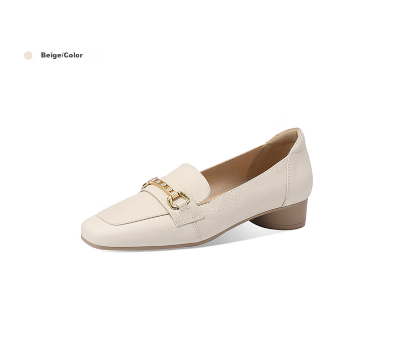 MULINSEN Women's Commuter Versatile Loafers Slip-On Mom Shoes Beige Size 40 31