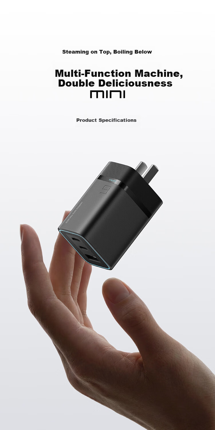 CUKTECH CoolTech No.6 Mini GaN 90W Multi-Port Type-C Fast Charger PD 65W/45W for Apple Xiaomi Samsung Phones and Laptops Single Unit Version 2