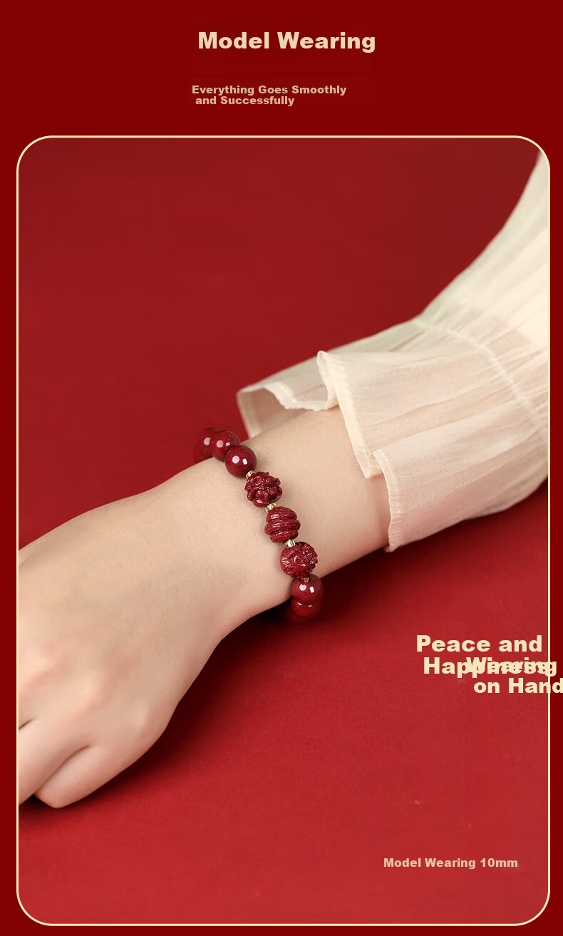 MANHE Cinnabar Bracelet for Men, Three-In And Six-In Authentic Amulet Jewelry Bracelet for Women, Fortune-Turning Beads, Girlfriend Birthday Gift 23