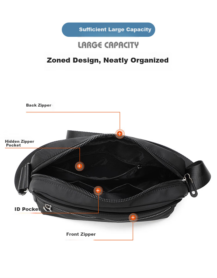 CROCODILE Casual Men's Lightweight Fabric Shoulder Crossbody Bag Commuter Men's Bag Birthday Gift B3071 8