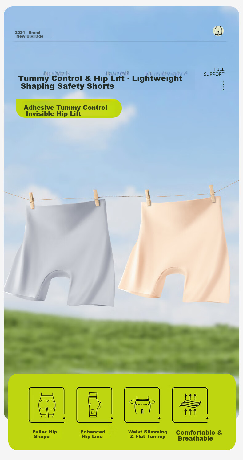 GRACEWELL High-Waist Breathable Shaping Slimming Safety Shorts for Tummy Control Summer Thin Seamless Stretch Body Shaper QS 1