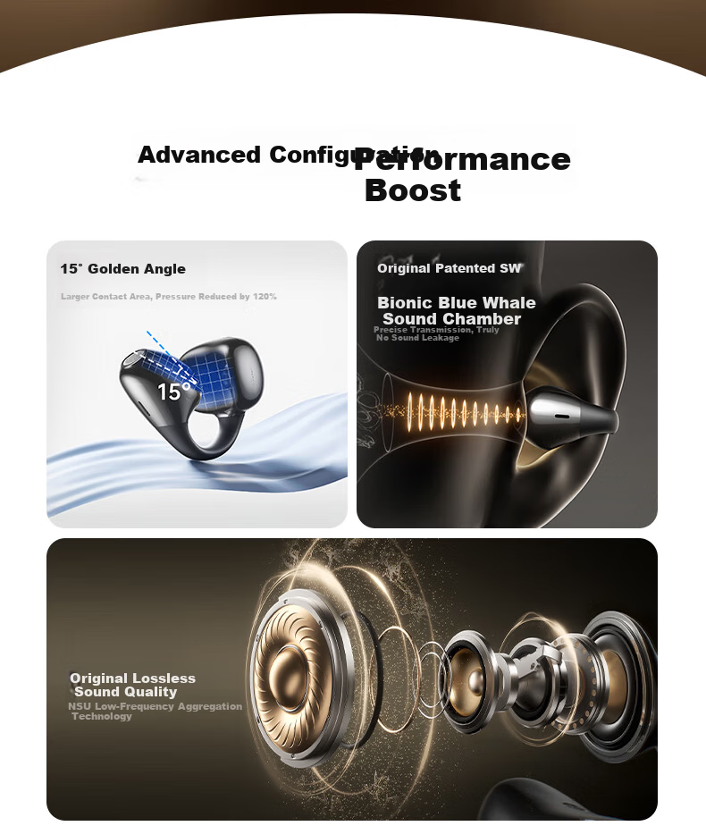 NSVE Nengzhi S9 2026 Latest Bluetooth Bone Conduction Open-Ear Wireless Earphones Long Battery Life Sports Gift for Sony Huawei 9