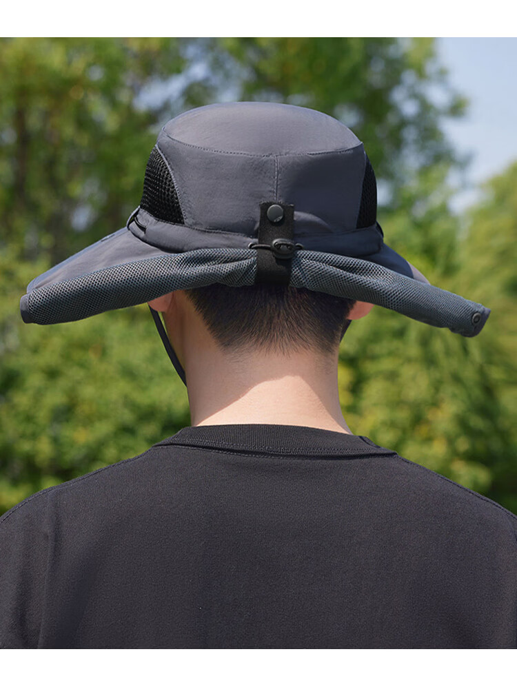 JEEP Men's Sun Protection Hat UV Protection Summer Fisherman Outdoor Hiking Wide Brim Sun Hat 11