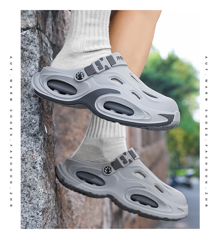CARTELO Men's Summer 2026 Breathable Closed-Toe Hole Sandals Thick-Soled Casual Sports Beach Slippers for Men 13