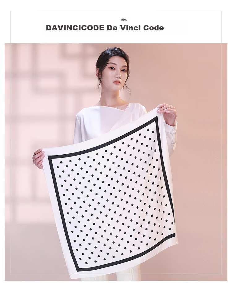 Da Vinci Code Silk Scarf for Women Spring Summer Shawl Neck Scarf Silk Square Scarf Mother's Day Birthday Gift for Mom 1