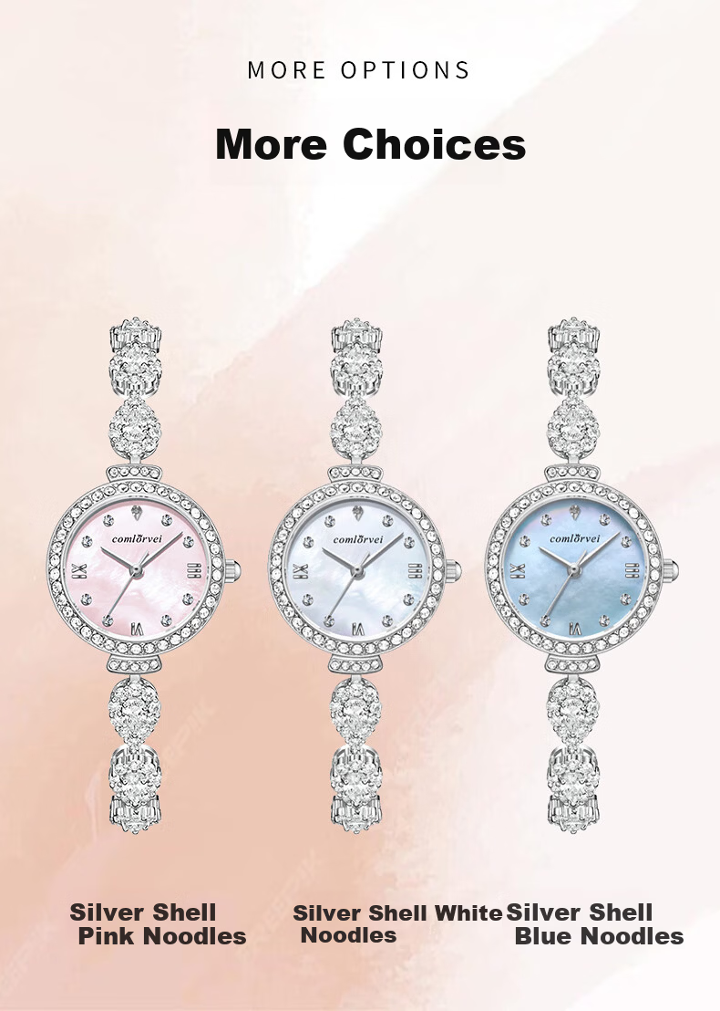 COMLORVEI Sparkling Fairy Style Diamond-Studded Women's Watch Exquisite Gift for Girlfriend National Brand Female Watch 691 11