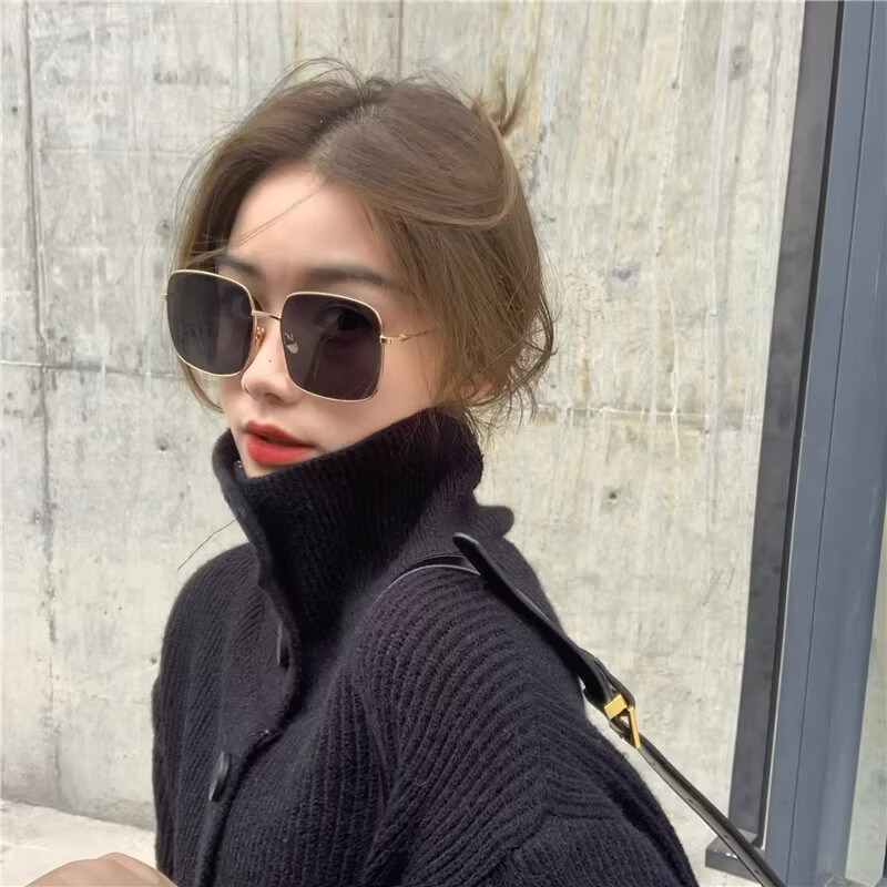 Boshide Polarized Sunglasses UV Protection Lightweight Slimming Men's Driving Gold Frame Black Lens 1