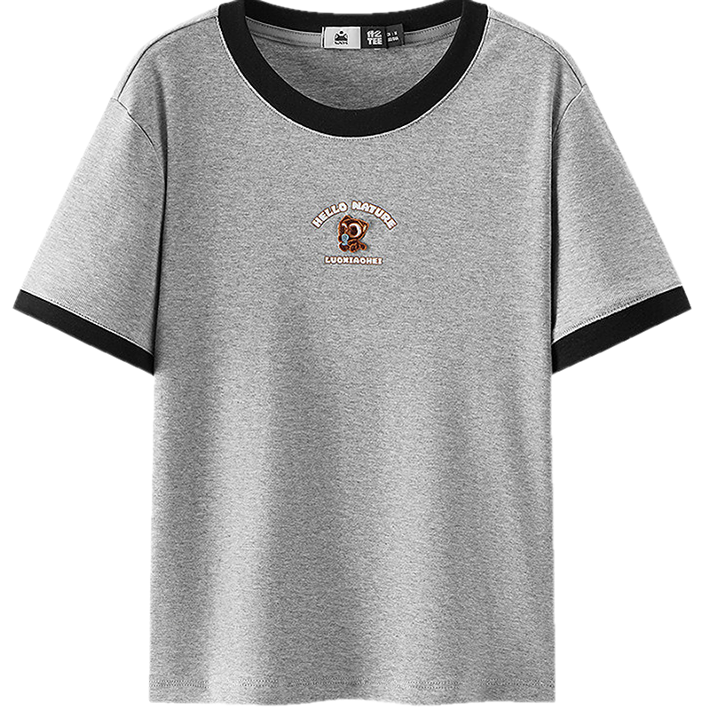 Semir Cooling T-Shirt | Luo Xiaohei Short Sleeve T-Shirt for Women Summer Short Color-Block Slim Fit Shoulder 2026 Top 109326100015