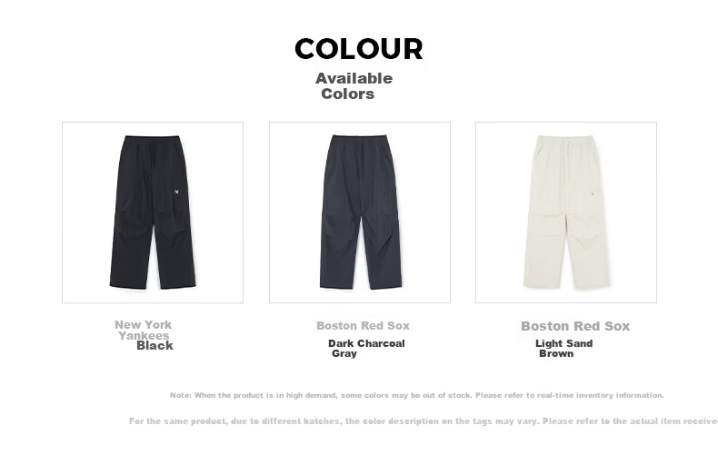 MLB Unisex Parachute Pants Wang Sulong Same Style Casual Wide-Leg Pants 26 Spring New 3AWPB0161-50BKS-M 9
