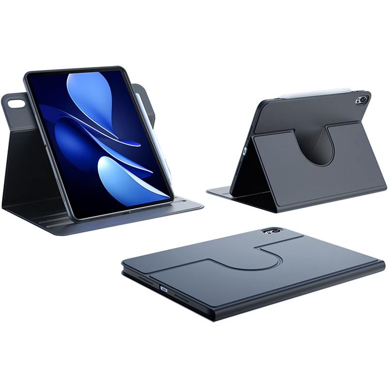 Pisen Huawei MatePad Air 12-inch Case 2025/24 Model 360° Rotatable Slim Full-Cover Black