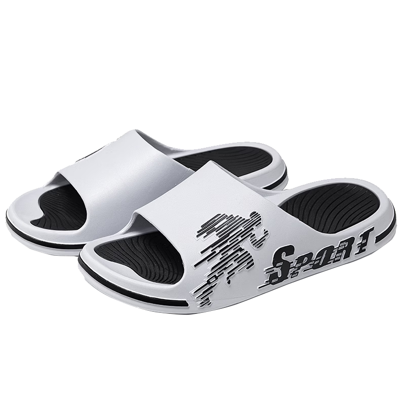 Huili Sports Slippers for Men, Bathroom Indoor Outdoor Non-Slip Thick-Soled Sandals HL39391 Brown Size 45-46