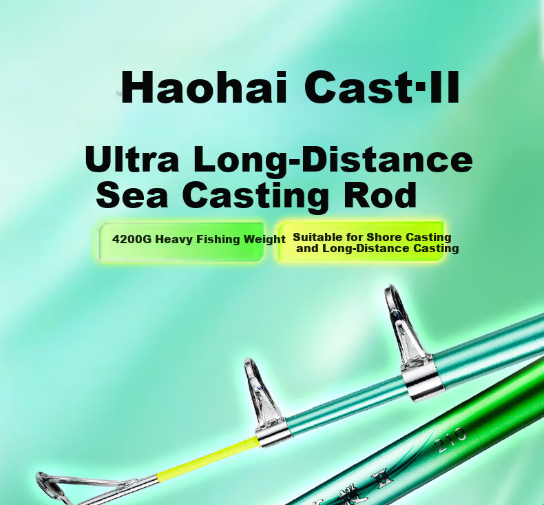 GW 2.7m Haohai II Heavy Duty Long Cast Sea Fishing Rod Set Super Hard Surf Casting Rod Sea Pole for Silver Carp and Bighead Carp Fishing Gear 1