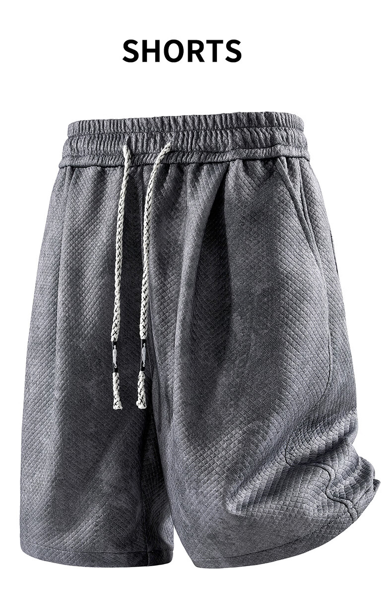 MiiOW Men's Summer Outdoor Sports Breathable Loose Fit Casual Five-Point Beach Shorts Apricot Gray M 1