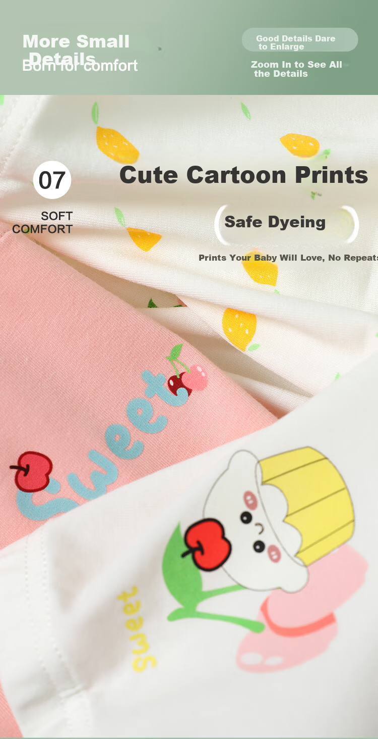 Hodohome Children's Underwear, Girls' 7A Antibacterial Pure Cotton Crotch Triangle Shorts, Girls' Cotton Spandex Cartoon Breathable Panties, 306 150 10