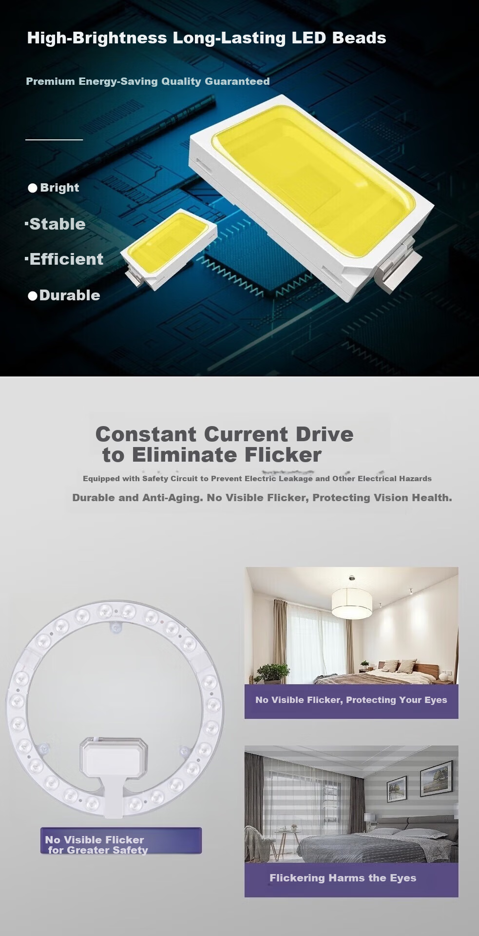 Pinjian LED Replacement Lamp Core Retrofit Light Panel Magnetic Round Light Source High Brightness SMD Module 18W White Light Jingcang Next Day Delivery 2