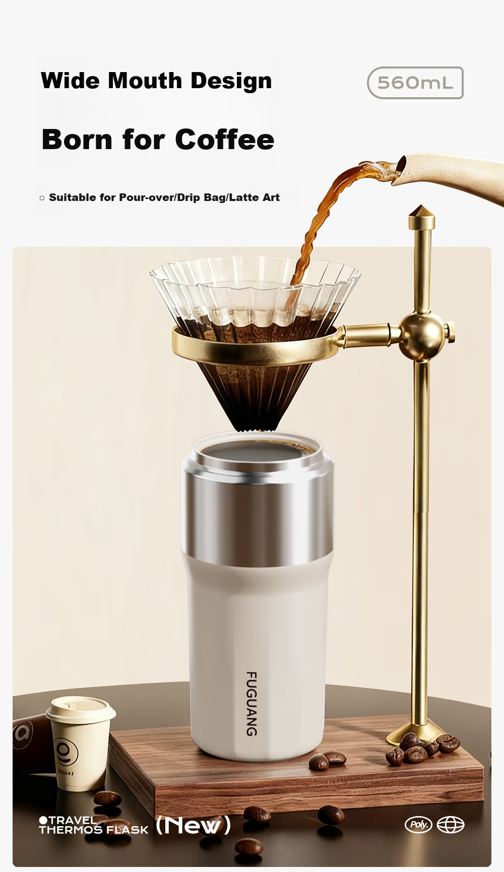 Fuguang Insulated Coffee Mug 316L Stainless Steel Water Bottle with Straw High-Quality Student Birthday Gift Cup for Men and Women 10
