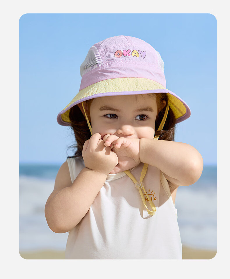 Niduoxiong Children's Sun Protection Hat, UV-Resistant Baby Sun Visor, Water-Repellent Summer Breathable Mesh Fisherman Hat for Boys And Girls 24