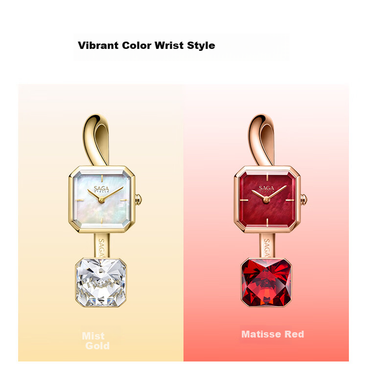 SAGA Light of Vendome Bracelet Watch for Women Luxury Fashion Gift Matisse Red Large Size 8