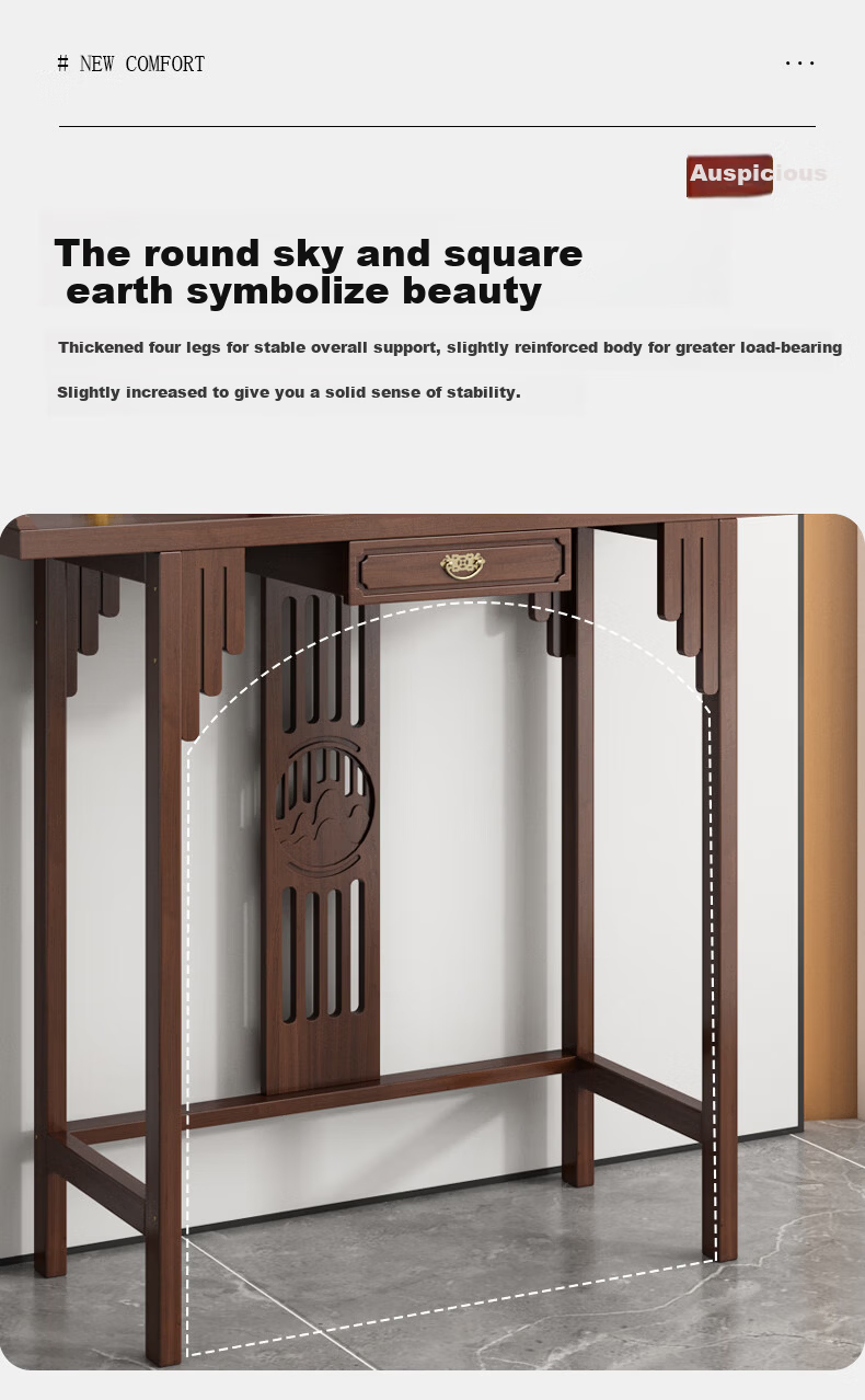 Taomengju New Chinese Style Buddhist Altar Cabinet with Caishen Statue, Buddha Table, Incense Table, Guan Gong and Bodhisattva Offering Stand, Tribute Table Storage Shelf 11