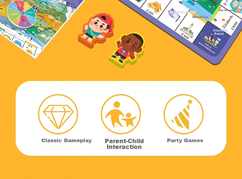 Mr. Toy Children's Board Game Boys Girls Birthday Gift Extra Large Parent-Child Interactive Deluxe Edition Educational Toy [Global Travel] 2