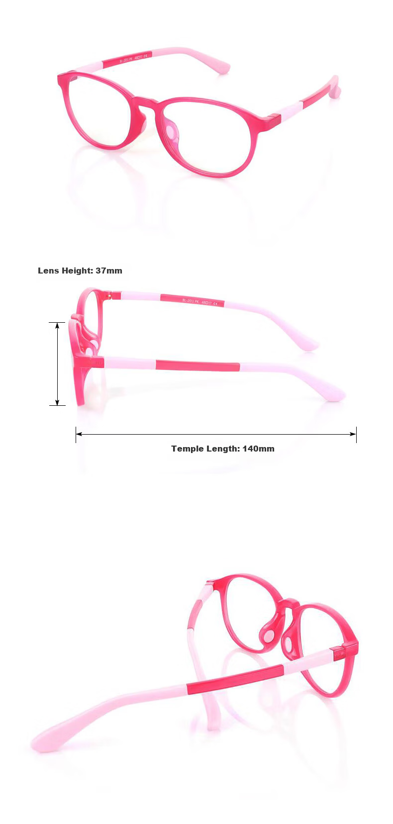 Runzhi Japan Imported Children's Blue Light Blocking Glasses [Apple Fan] 7
