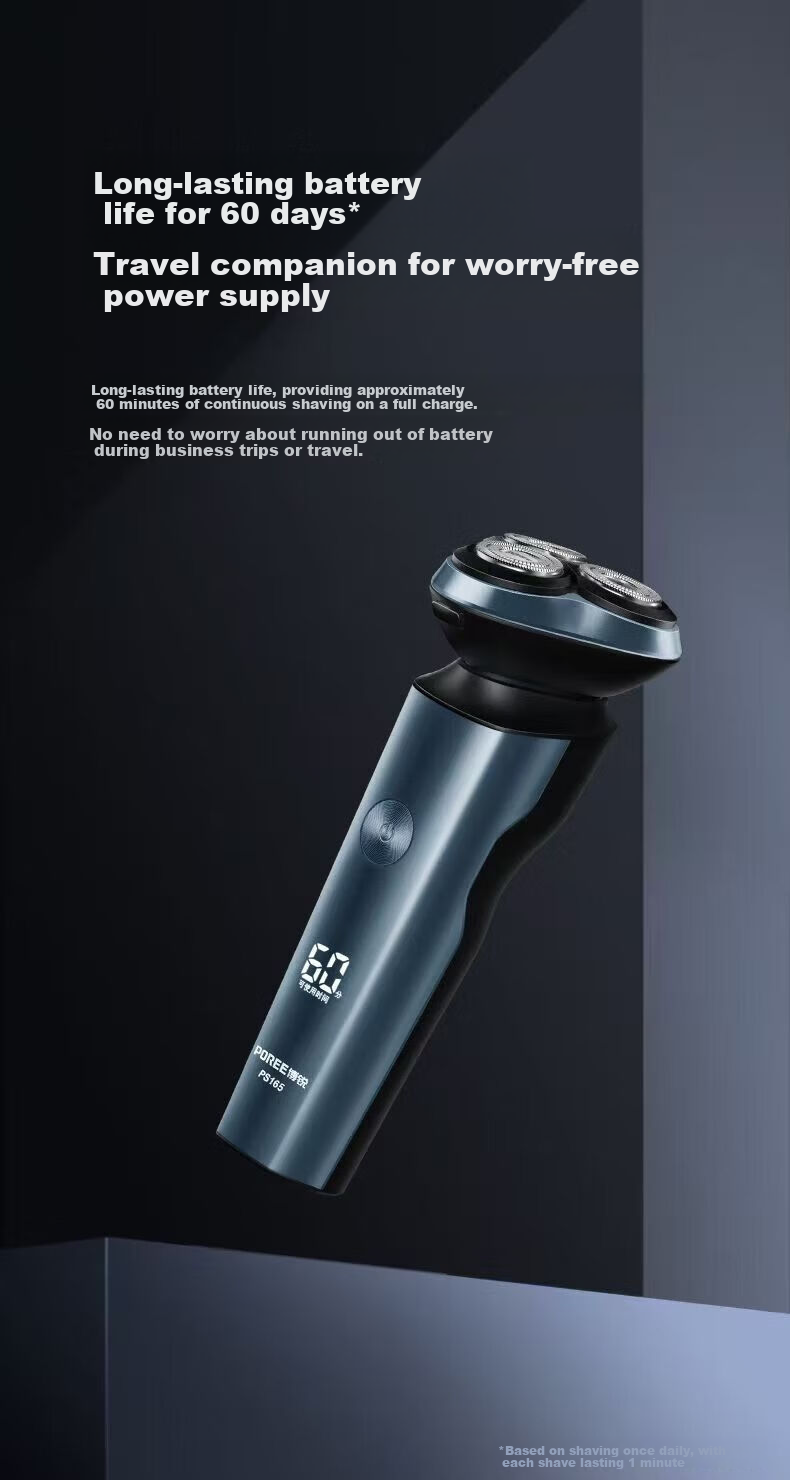 FLYCO Borui Series Electric Shaver Anti-Pinch Washable Fast Charging Wet and Dry Beard Trimmer Gift for Boyfriend Father Holiday Birthday New Year PS165 6