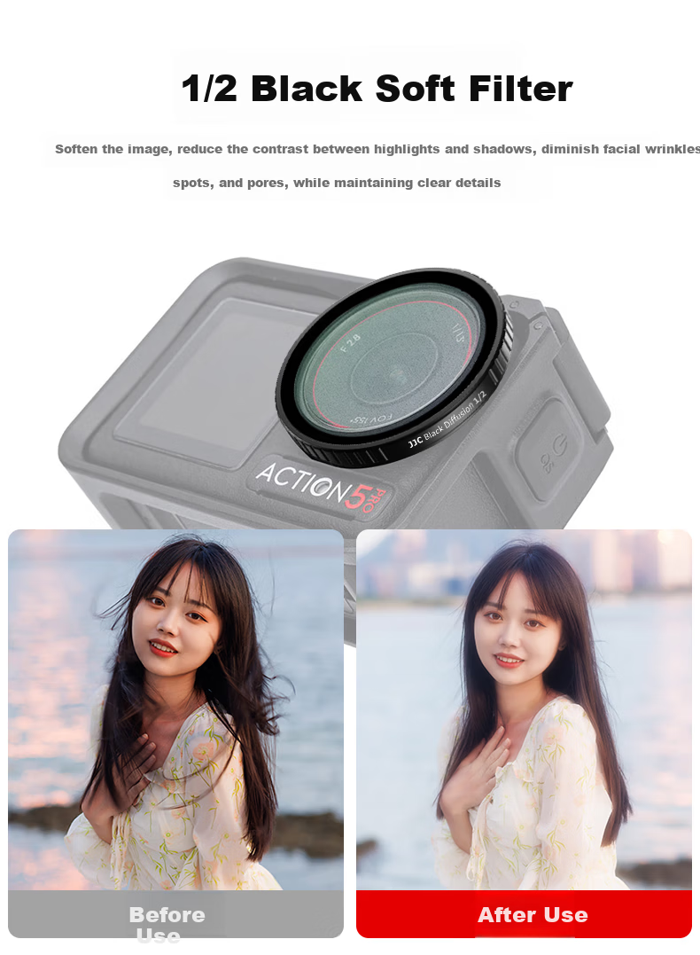 JJC DJI Action4/5 Pro Filter Kit CPL Polarizer Fixed ND Neutral Density Lens Action3 Sports Camera Accessories 10